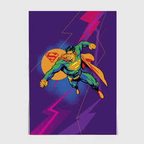 Постер с принтом Superman в Санкт-Петербурге, 100% бумага
 | бумага, плотность 150 мг. Матовая, но за счет высокого коэффициента гладкости имеет небольшой блеск и дает на свету блики, но в отличии от глянцевой бумаги не покрыта лаком | man | steel | superman | vdzajul | супермен | супермэн