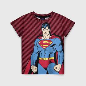 Детская футболка 3D с принтом I am your Superman в Санкт-Петербурге, 100% гипоаллергенный полиэфир | прямой крой, круглый вырез горловины, длина до линии бедер, чуть спущенное плечо, ткань немного тянется | Тематика изображения на принте: man | steel | superman | vdzajul | супермен | супермэн