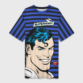 Платье-футболка 3D с принтом Superman в Санкт-Петербурге,  |  | man | steel | superman | vdzajul | супермен | супермэн