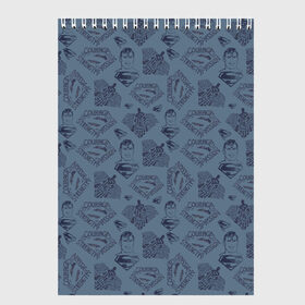 Скетчбук с принтом COURAGE в Санкт-Петербурге, 100% бумага
 | 48 листов, плотность листов — 100 г/м2, плотность картонной обложки — 250 г/м2. Листы скреплены сверху удобной пружинной спиралью | Тематика изображения на принте: man | steel | superman | vdzajul | супермен | супермэн