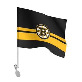 Флаг для автомобиля с принтом BOSTON BRUINS NHL в Санкт-Петербурге, 100% полиэстер | Размер: 30*21 см | black | boston | bruins | hockey | ice | logo | nhl | sport | usa | бостон | брюинз | логотип | нхл | спорт | хоккей