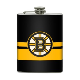 Фляга с принтом BOSTON BRUINS NHL в Санкт-Петербурге, металлический корпус | емкость 0,22 л, размер 125 х 94 мм. Виниловая наклейка запечатывается полностью | black | boston | bruins | hockey | ice | logo | nhl | sport | usa | бостон | брюинз | логотип | нхл | спорт | хоккей