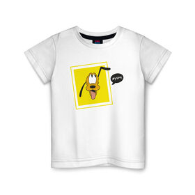 Детская футболка хлопок с принтом Плуто в Санкт-Петербурге, 100% хлопок | круглый вырез горловины, полуприлегающий силуэт, длина до линии бедер | pluto | плуто