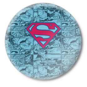 Значок с принтом Man of steel в Санкт-Петербурге,  металл | круглая форма, металлическая застежка в виде булавки | man | steel | superman | vdzajul | супермен | супермэн
