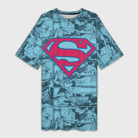 Платье-футболка 3D с принтом Man of steel в Санкт-Петербурге,  |  | man | steel | superman | vdzajul | супермен | супермэн
