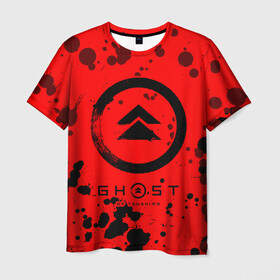 Мужская футболка 3D с принтом GHOST OF TSUSHIMA в Санкт-Петербурге, 100% полиэфир | прямой крой, круглый вырез горловины, длина до линии бедер | game | games | ghost | ghost of tsushima | japan | logo | samurai | symbol | tsushima | игра | игры | лого | логотипы | призрак | призрак цусимы | самураи | самурай | символ | символы | цусимы | япония | японская | японские | японский