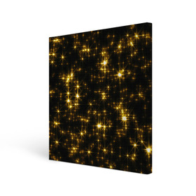 Холст квадратный с принтом Золотые звёзды в Санкт-Петербурге, 100% ПВХ |  | блеск | звёзды | золото | ночь | сияние | темнота | черный