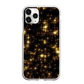 Чехол для iPhone 11 Pro Max матовый с принтом Золотые звёзды в Санкт-Петербурге, Силикон |  | Тематика изображения на принте: блеск | звёзды | золото | ночь | сияние | темнота | черный