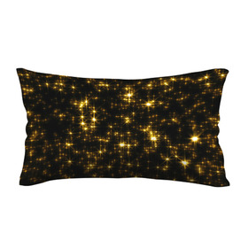 Подушка 3D антистресс с принтом Золотые звёзды в Санкт-Петербурге, наволочка — 100% полиэстер, наполнитель — вспененный полистирол | состоит из подушки и наволочки на молнии | блеск | звёзды | золото | ночь | сияние | темнота | черный