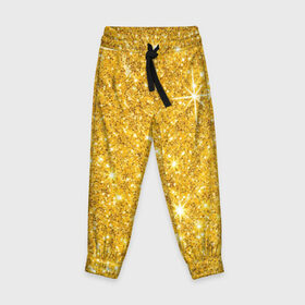 Детские брюки 3D с принтом Золотой блеск в Санкт-Петербурге, 100% полиэстер | манжеты по низу, эластичный пояс регулируется шнурком, по бокам два кармана без застежек, внутренняя часть кармана из мелкой сетки | блеск | золото | сияние | стразы