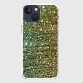 Чехол для iPhone 13 mini с принтом Бирюзовый блеск в Санкт-Петербурге,  |  | бирюзовый | блеск | блестящая пыль | зелёный | стразы
