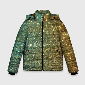 Зимняя куртка для мальчиков 3D с принтом Бирюзовый блеск в Санкт-Петербурге, ткань верха — 100% полиэстер; подклад — 100% полиэстер, утеплитель — 100% полиэстер | длина ниже бедра, удлиненная спинка, воротник стойка и отстегивающийся капюшон. Есть боковые карманы с листочкой на кнопках, утяжки по низу изделия и внутренний карман на молнии. 

Предусмотрены светоотражающий принт на спинке, радужный светоотражающий элемент на пуллере молнии и на резинке для утяжки | бирюзовый | блеск | блестящая пыль | зелёный | стразы
