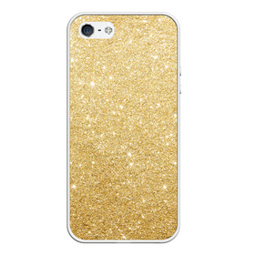 Чехол для iPhone 5/5S матовый с принтом Золотой песок в Санкт-Петербурге, Силикон | Область печати: задняя сторона чехла, без боковых панелей | блеск | блёстки | золото | песок | розовое золото | розовый | сияние | стразы