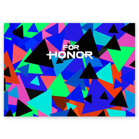 Поздравительная открытка с принтом FOR HONOR в Санкт-Петербурге, 100% бумага | плотность бумаги 280 г/м2, матовая, на обратной стороне линовка и место для марки
 | Тематика изображения на принте: for honor | game | за честь | игра | онор | фор хонор