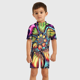 Детский купальный костюм 3D с принтом Абстракция в Санкт-Петербурге, Полиэстер 85%, Спандекс 15% | застежка на молнии на спине | abstract | абстрактно | абстрактные | абстрактный | абстракция | узор | узорчик | узоры | цветок | цветы