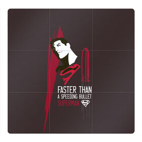 Магнитный плакат 3Х3 с принтом Faster than a speeding bullet в Санкт-Петербурге, Полимерный материал с магнитным слоем | 9 деталей размером 9*9 см | man | steel | superman | vdzajul | супермен | супермэн
