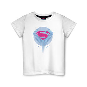 Детская футболка хлопок с принтом Superman в Санкт-Петербурге, 100% хлопок | круглый вырез горловины, полуприлегающий силуэт, длина до линии бедер | Тематика изображения на принте: justice league movie (2017) | superman | vdpartat | знак | лига справедливости | логотип | супермен
