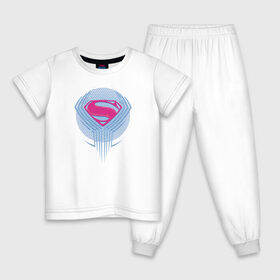 Детская пижама хлопок с принтом Superman в Санкт-Петербурге, 100% хлопок |  брюки и футболка прямого кроя, без карманов, на брюках мягкая резинка на поясе и по низу штанин
 | Тематика изображения на принте: justice league movie (2017) | superman | vdpartat | знак | лига справедливости | логотип | супермен