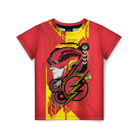 Детская футболка 3D с принтом The Flash в Санкт-Петербурге, 100% гипоаллергенный полиэфир | прямой крой, круглый вырез горловины, длина до линии бедер, чуть спущенное плечо, ткань немного тянется | flash | justice league movie | vdpartat | лига справедливости | супер герои | флеш