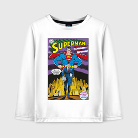 Детский лонгслив хлопок с принтом Clark Kent в Санкт-Петербурге, 100% хлопок | круглый вырез горловины, полуприлегающий силуэт, длина до линии бедер | man | steel | superman | vdzajul | супермен | супермэн