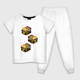 Детская пижама хлопок с принтом minecraft bee в Санкт-Петербурге, 100% хлопок |  брюки и футболка прямого кроя, без карманов, на брюках мягкая резинка на поясе и по низу штанин
 | Тематика изображения на принте: майнкрафт | пчела