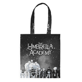 Шоппер 3D с принтом The Umbrella Academy в Санкт-Петербурге, 100% полиэстер | Плотность: 200 г/м2; Размер: 34×35 см; Высота лямок: 30 см | the umbrella academy | umbrella | академия амбрелла | амбрелла | герб | зонтик