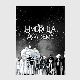 Постер с принтом The Umbrella Academy в Санкт-Петербурге, 100% бумага
 | бумага, плотность 150 мг. Матовая, но за счет высокого коэффициента гладкости имеет небольшой блеск и дает на свету блики, но в отличии от глянцевой бумаги не покрыта лаком | the umbrella academy | umbrella | академия амбрелла | амбрелла | герб | зонтик