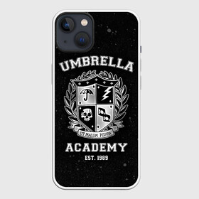 Чехол для iPhone 13 с принтом Академия Амбрелла в Санкт-Петербурге,  |  | the umbrella academy | umbrella | академия амбрелла | амбрелла | герб | зонтик