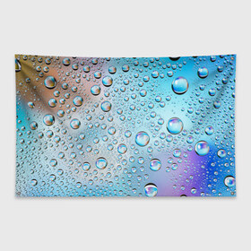 Флаг-баннер с принтом Капли голубой роса стекло вода в Санкт-Петербурге, 100% полиэстер | размер 67 х 109 см, плотность ткани — 95 г/м2; по краям флага есть четыре люверса для крепления | вода | градиент | для всех | дождь | капли | летний | на каждый день | обычный | окно | поверхность | повседневный | размытость | роса | стекло