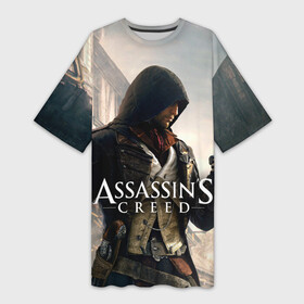 Платье-футболка 3D с принтом Assassin s Creed в Санкт-Петербурге,  |  | asasins | slayer | асасин | ассасин крид | ассассин | тамплиеры