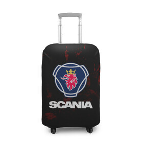 Чехол для чемодана 3D с принтом Scania в Санкт-Петербурге, 86% полиэфир, 14% спандекс | двустороннее нанесение принта, прорези для ручек и колес | scania | автобус | грузовик | дальнобой | дальнобойщик | лев | скания | фура | шведское авто