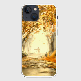 Чехол для iPhone 13 mini с принтом Ghost of Tsushima в Санкт-Петербурге,  |  | ghost of tsushima | аллея | арт | деревья | дзин сакай | листья | лужа | осень | самурай | тсусима | тсушима