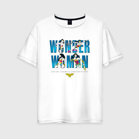 Женская футболка хлопок Oversize с принтом Ты сильнее чем ты думаешь в Санкт-Петербурге, 100% хлопок | свободный крой, круглый ворот, спущенный рукав, длина до линии бедер
 | Тематика изображения на принте: dc | diana | vdsvar | warner bros. | warner premiere | wonder woman | чудо женщина