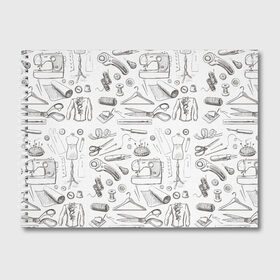 Альбом для рисования с принтом для швеи в Санкт-Петербурге, 100% бумага
 | матовая бумага, плотность 200 мг. | Тематика изображения на принте: handmade | иголка | инструменты для шитья | хэндмэйд | швея | шить