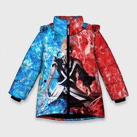 Зимняя куртка для девочек 3D с принтом Bleach Kurosaki Ichigo в Санкт-Петербурге, ткань верха — 100% полиэстер; подклад — 100% полиэстер, утеплитель — 100% полиэстер. | длина ниже бедра, удлиненная спинка, воротник стойка и отстегивающийся капюшон. Есть боковые карманы с листочкой на кнопках, утяжки по низу изделия и внутренний карман на молнии. 

Предусмотрены светоотражающий принт на спинке, радужный светоотражающий элемент на пуллере молнии и на резинке для утяжки. | anime | bleach | fire | kurosaki ichigo | аниме | огонь | потерялся