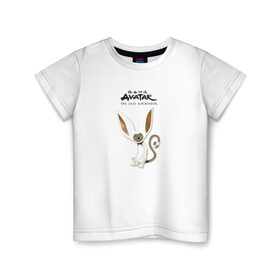Детская футболка хлопок с принтом Момо 2/Аватар Легенда об Аанге в Санкт-Петербурге, 100% хлопок | круглый вырез горловины, полуприлегающий силуэт, длина до линии бедер | аанг | аанге | аватар | аппа | катара | легенда | момо | об