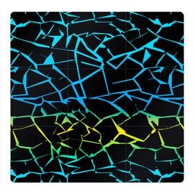 Магнитный плакат 3Х3 с принтом НЕОНОВЫЙ ГРАДИЕНТ в Санкт-Петербурге, Полимерный материал с магнитным слоем | 9 деталей размером 9*9 см | Тематика изображения на принте: геометрия | градиент | лед | молнии | неон | пестрый | полосы | разлом | синий | спортивный | стекло | текстура