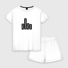 Женская пижама с шортиками хлопок с принтом 2020 Covid-ный год в Санкт-Петербурге, 100% хлопок | футболка прямого кроя, шорты свободные с широкой мягкой резинкой | 2020 год | коронавирус