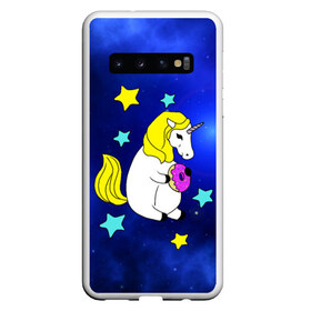 Чехол для Samsung Galaxy S10 с принтом Звездный Единорог в Санкт-Петербурге, Силикон | Область печати: задняя сторона чехла, без боковых панелей | Тематика изображения на принте: angel | stars | unicorn | wings | ангел | блестящие | вселенная | галактика | детские | донат | еда | единорог | единорожки | звезды | копыта | космический | лошадка | лошадь | луна | малыш | неоновые | пегас | пони