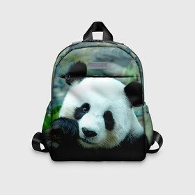Детский рюкзак 3D с принтом Панда в Санкт-Петербурге, 100% полиэстер | лямки с регулируемой длиной, сверху петелька, чтобы рюкзак можно было повесить на вешалку. Основное отделение закрывается на молнию, как и внешний карман. Внутри дополнительный карман. По бокам два дополнительных кармашка | Тематика изображения на принте: bear | panda | животные | звери | медведь | мишка | панда | панды | природа