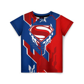 Детская футболка 3D с принтом Знак Супермен в Санкт-Петербурге, 100% гипоаллергенный полиэфир | прямой крой, круглый вырез горловины, длина до линии бедер, чуть спущенное плечо, ткань немного тянется | Тематика изображения на принте: justice league movie | superman logo | vdpartat | геометрия | знаки | лига справедливости | логотипы | символы | супермен