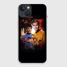 Чехол для iPhone 13 с принтом Star Trek в Санкт-Петербурге,  |  | captain | chekov | chris | discovery | enterprise | khan | kirk | ncc | pine | spock | star | trek | джеймс | дискавери | звездный путь | капитан | кирк | спок | стартрек