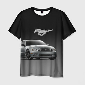 Мужская футболка 3D с принтом Mustang в Санкт-Петербурге, 100% полиэфир | прямой крой, круглый вырез горловины, длина до линии бедер | car | hoofs | horse | mane | motorsport | mustang | power | prestige | tail | usa | автомобиль | автоспорт | грива | конь | копыта | лошадь | мощь | мустанг | престиж | сша | хвост