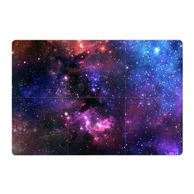Магнитный плакат 3Х2 с принтом Космическое небо в Санкт-Петербурге, Полимерный материал с магнитным слоем | 6 деталей размером 9*9 см | арт | звёзды | космос | красный | облако | розовый | синий | сияние | темный | туманность | фиолетовый | яркие цвета