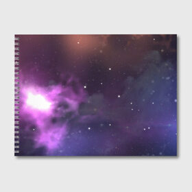 Альбом для рисования с принтом Космические туманности в Санкт-Петербурге, 100% бумага
 | матовая бумага, плотность 200 мг. | арт | звёзды | космос | красный | облако | оранжевый | розовый | синий | сияние | темный | туманность | фиолетовый | черный | яркие цвета