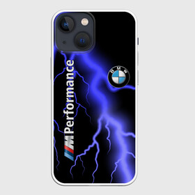 Чехол для iPhone 13 mini с принтом BMW в Санкт-Петербурге,  |  | bmw | авто | автомобиль | бмв | логотип | марка | машина | молния | надпись | текстура