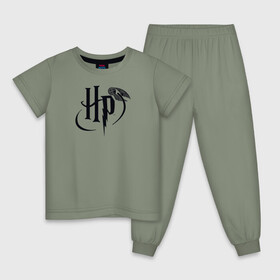Детская пижама хлопок с принтом Harry Potter Logo в Санкт-Петербурге, 100% хлопок |  брюки и футболка прямого кроя, без карманов, на брюках мягкая резинка на поясе и по низу штанин
 | harry potter | vdosadir | гарри поттер | джоан роулинг