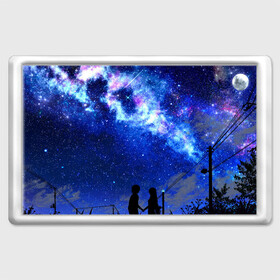 Магнит 45*70 с принтом Ночное  Небо в Санкт-Петербурге, Пластик | Размер: 78*52 мм; Размер печати: 70*45 | blue | sky | башни | звездное небо | звезды | космическое | красота | небо | ночь | синий