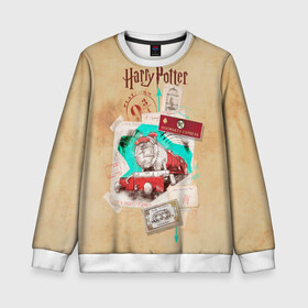 Детский свитшот 3D с принтом Harry Potter Hogwarts Express в Санкт-Петербурге, 100% полиэстер | свободная посадка, прямой крой, мягкая тканевая резинка на рукавах и понизу свитшота | harry potter | kings cross station | vdosadir | вокзал кингс кросс | гарри поттер | джоан роулинг | платформа