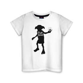 Детская футболка хлопок с принтом Free Dobby в Санкт-Петербурге, 100% хлопок | круглый вырез горловины, полуприлегающий силуэт, длина до линии бедер | dobby | harry potter | vdosadir | гарри поттер | джоан роулинг | добби